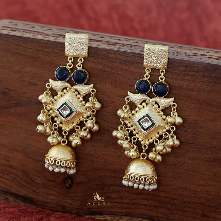 Akshara Golden Diamond Ghungroo Long Jhumka
