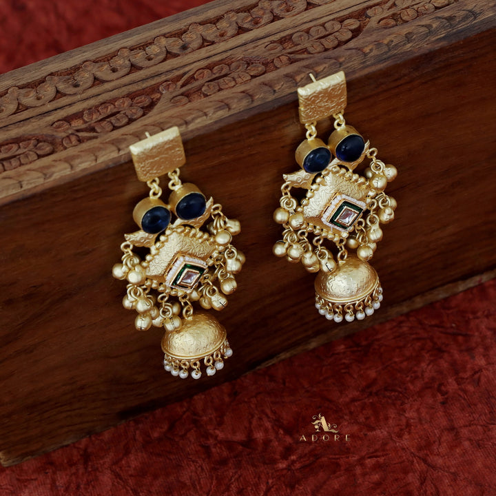 Akshara Golden Diamond Ghungroo Long Jhumka
