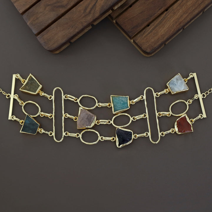 Fiona 3 Layer Raw Stone Choker