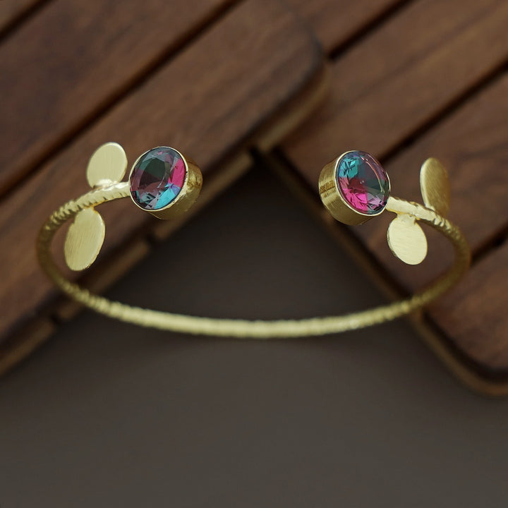 Hamsini Golden Glossy Stone Bangle
