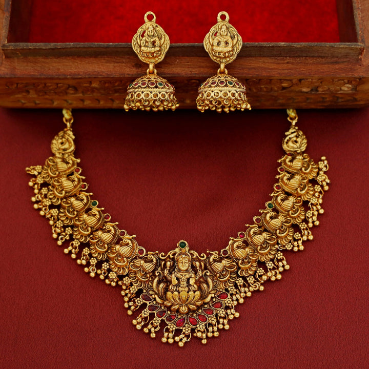 Ashtalakshmi Mayura Bridal Short Neckpiece With Earring
