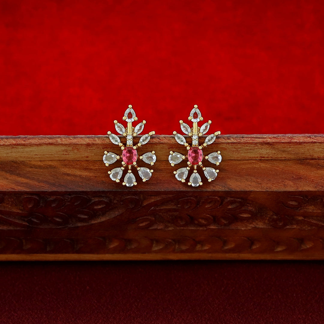 Nivedhya AD Stone Short Neckpiece With Earring