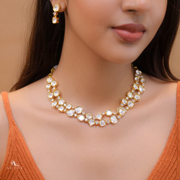 Meera Devika Premium Kundan Neckpiece with Earring