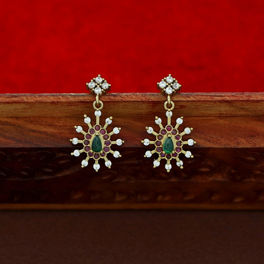 Ojasvini AD Stone Short Neckpiece With Earring