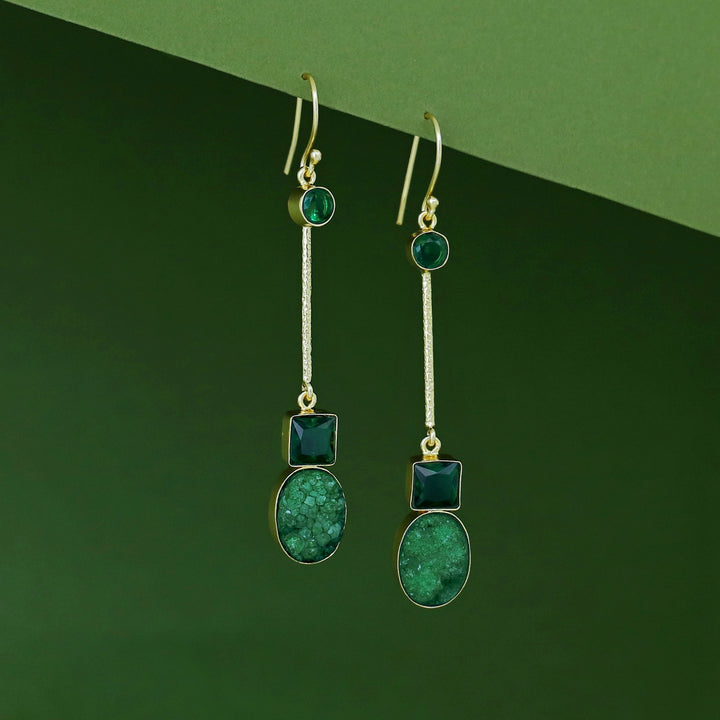 Shila Pendulam Druzy + Glossy Stone Drop