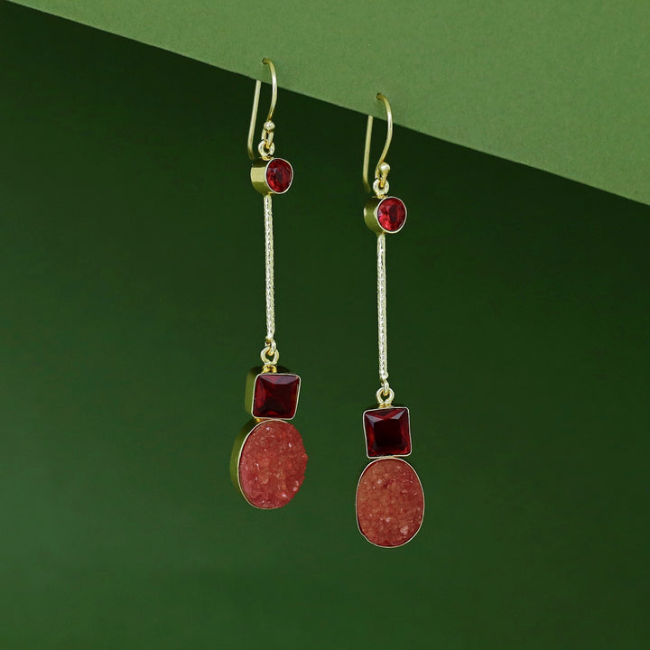 Shila Pendulam Druzy + Glossy Stone Drop