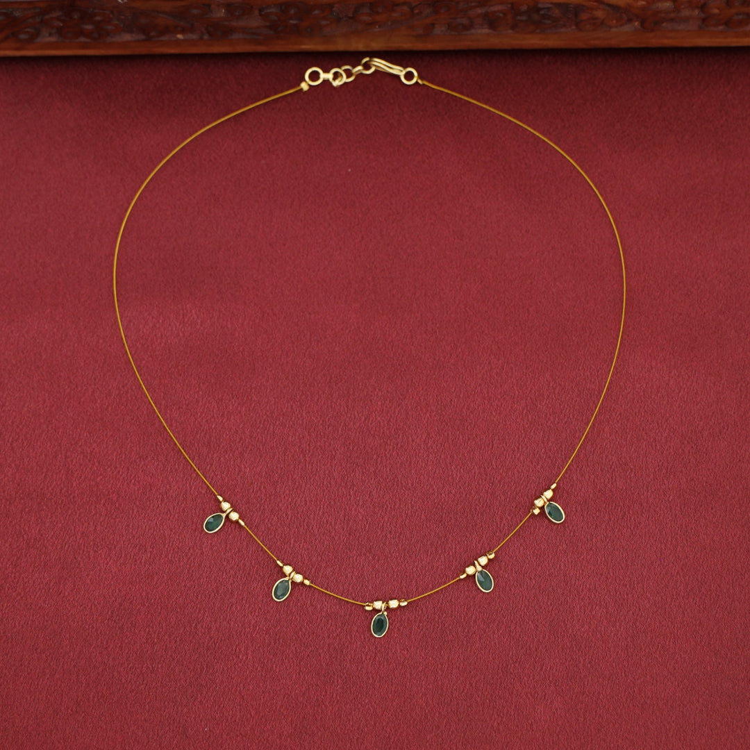 Naima Oval Glossy Stone String Neckpiece