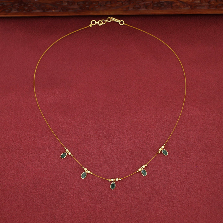 Naima Oval Glossy Stone String Neckpiece