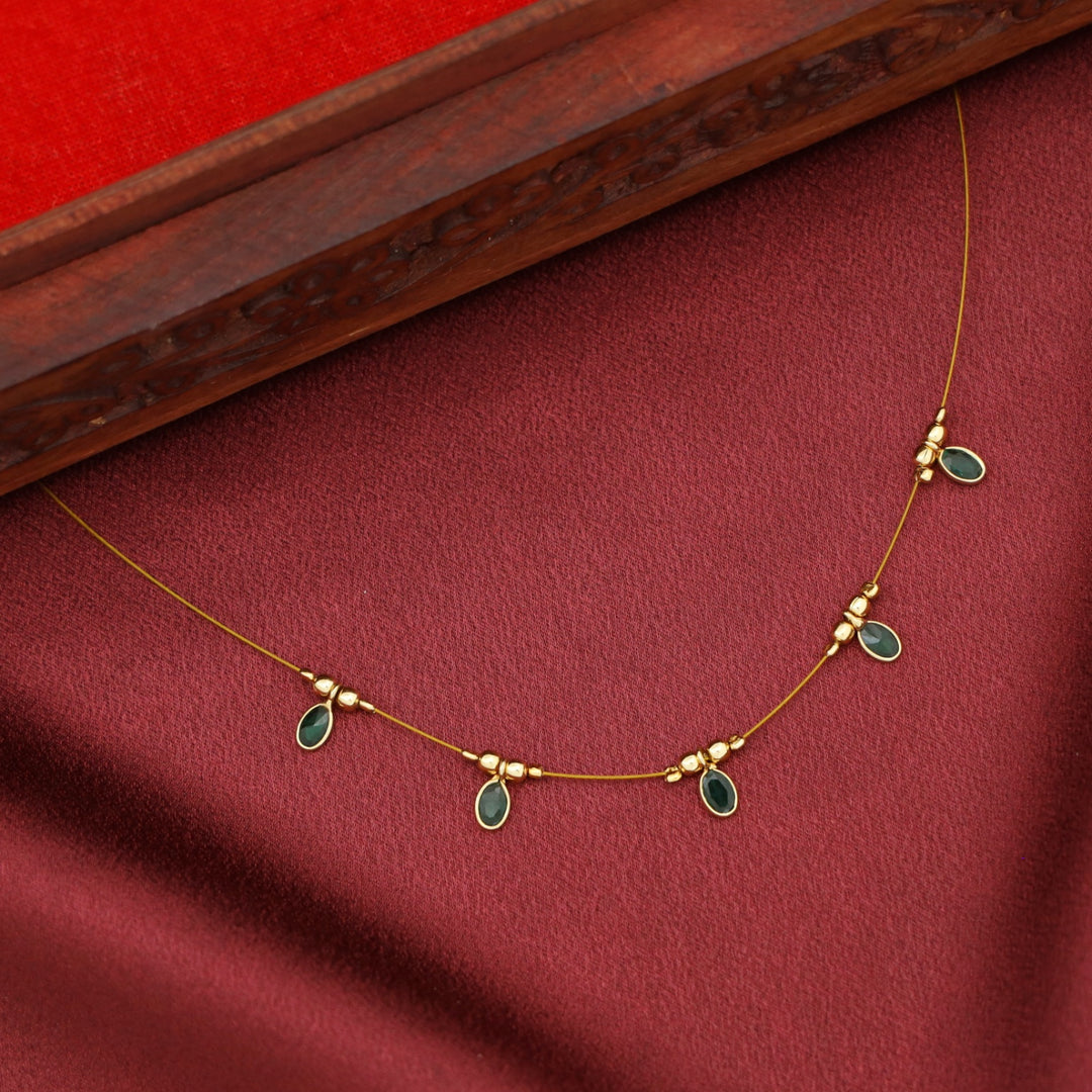 Naima Oval Glossy Stone String Neckpiece