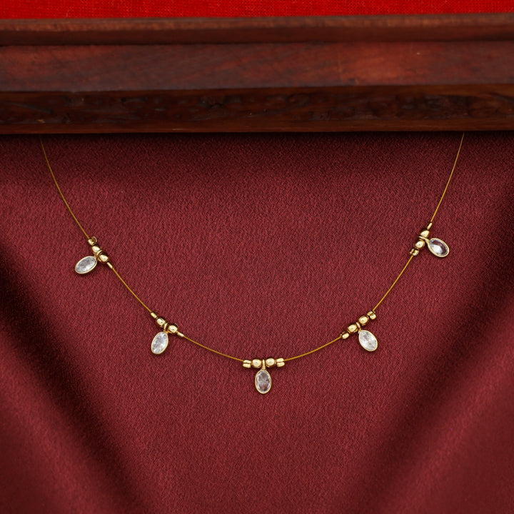 Naima Oval Glossy Stone String Neckpiece