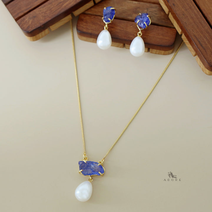Jaime Dyed Stone Pearl Neckpiece With Earring