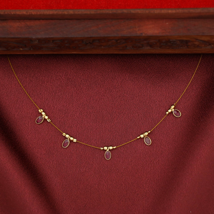 Naima Oval Glossy Stone String Neckpiece