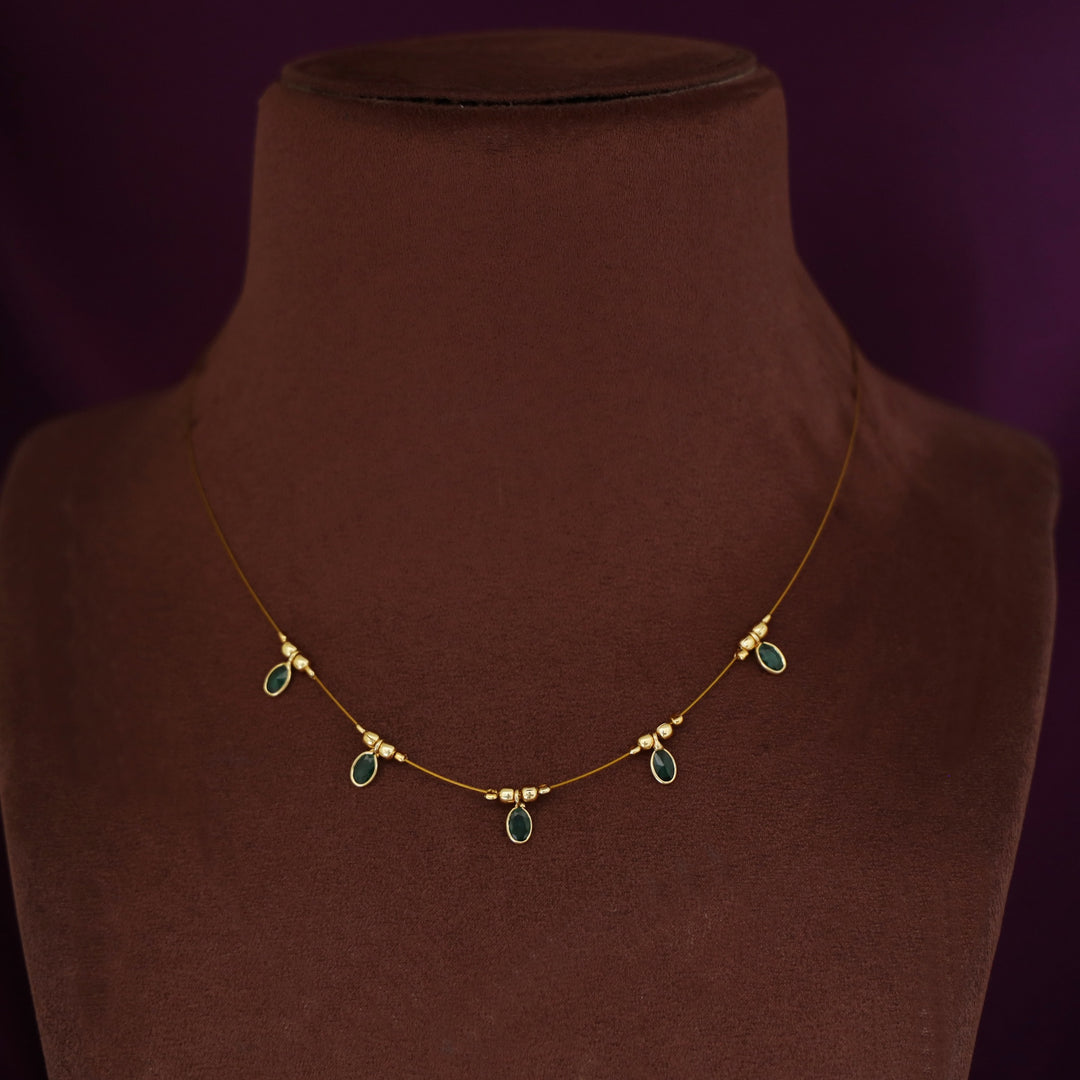 Naima Oval Glossy Stone String Neckpiece