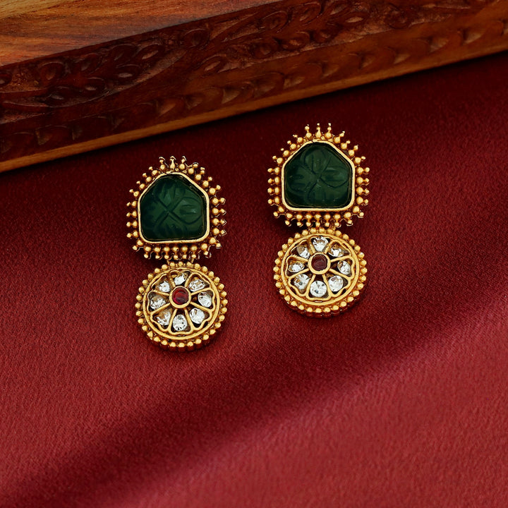 Aaloka Floral Stiff Wing Neckpiece With Earring