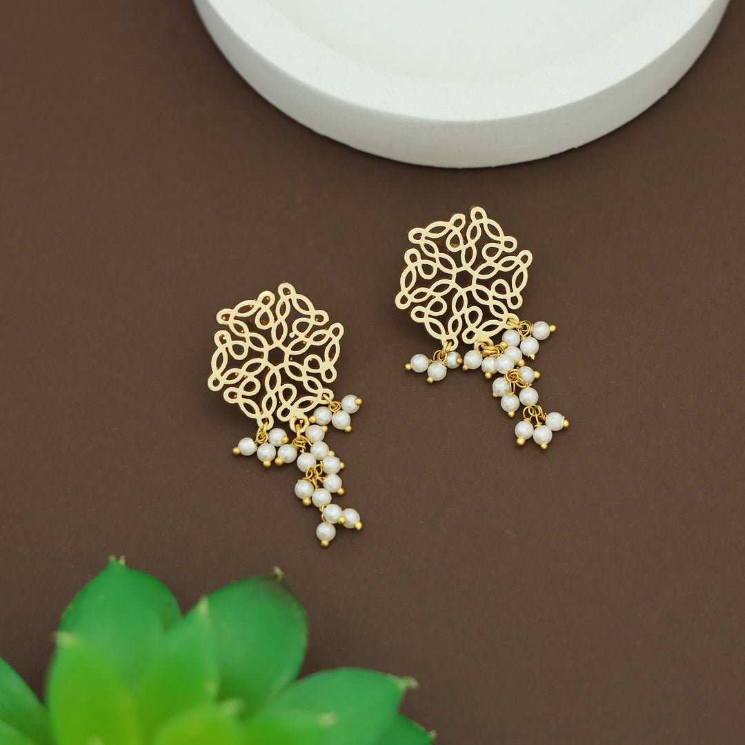 Farsi Golden Cluster Pearl Earring
