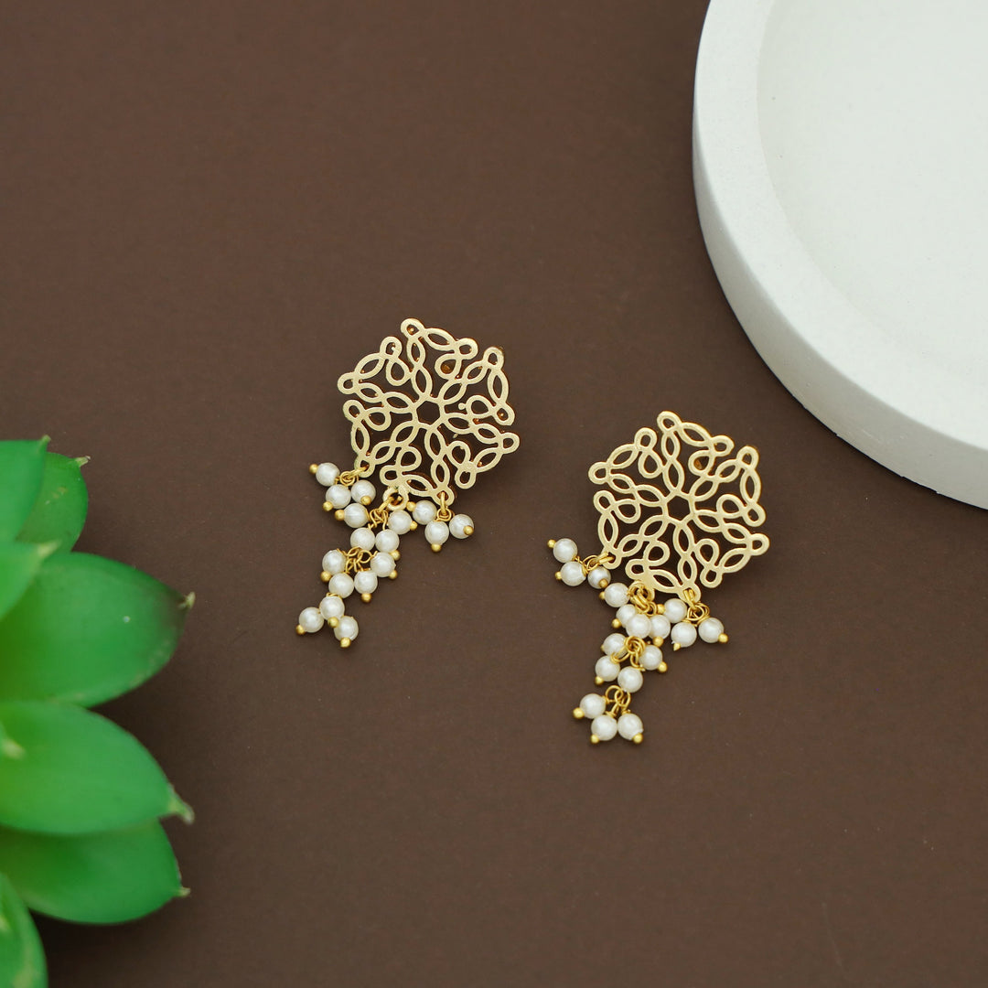 Farsi Golden Cluster Pearl Earring