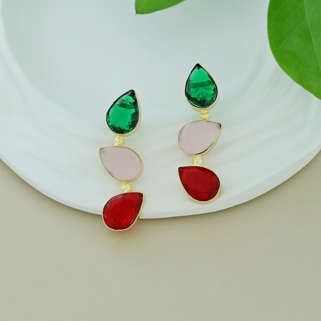 Zoya Tri Drop Glossy Earring