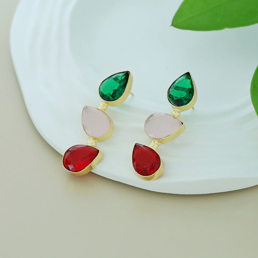 Zoya Tri Drop Glossy Earring
