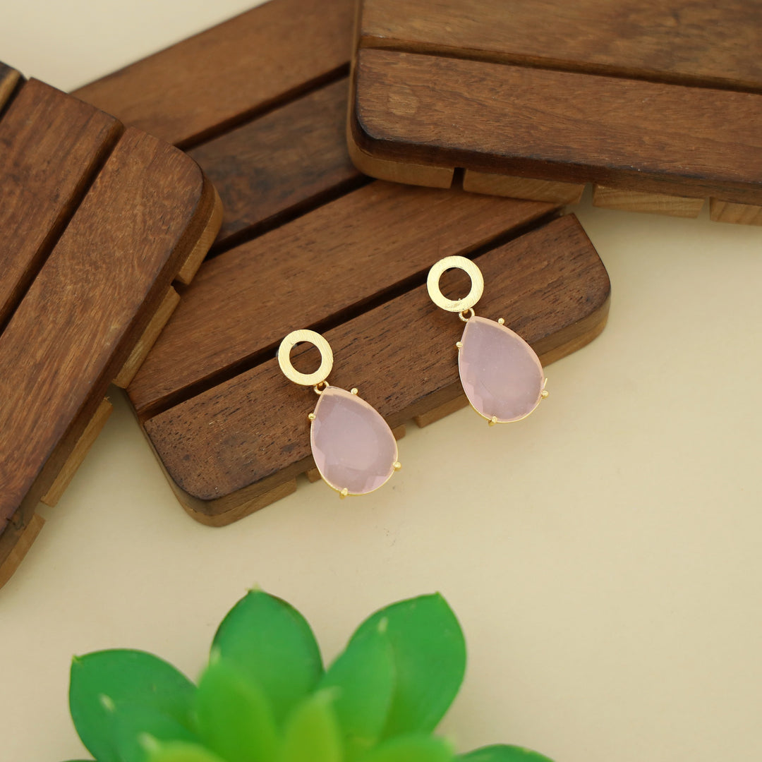 Yelisha Golden Circle Rain Drop Earring