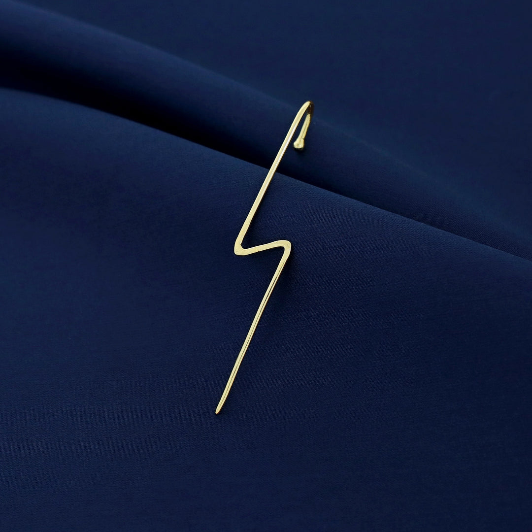 Golden Zig Zag Ear-Cuff (Single piece)