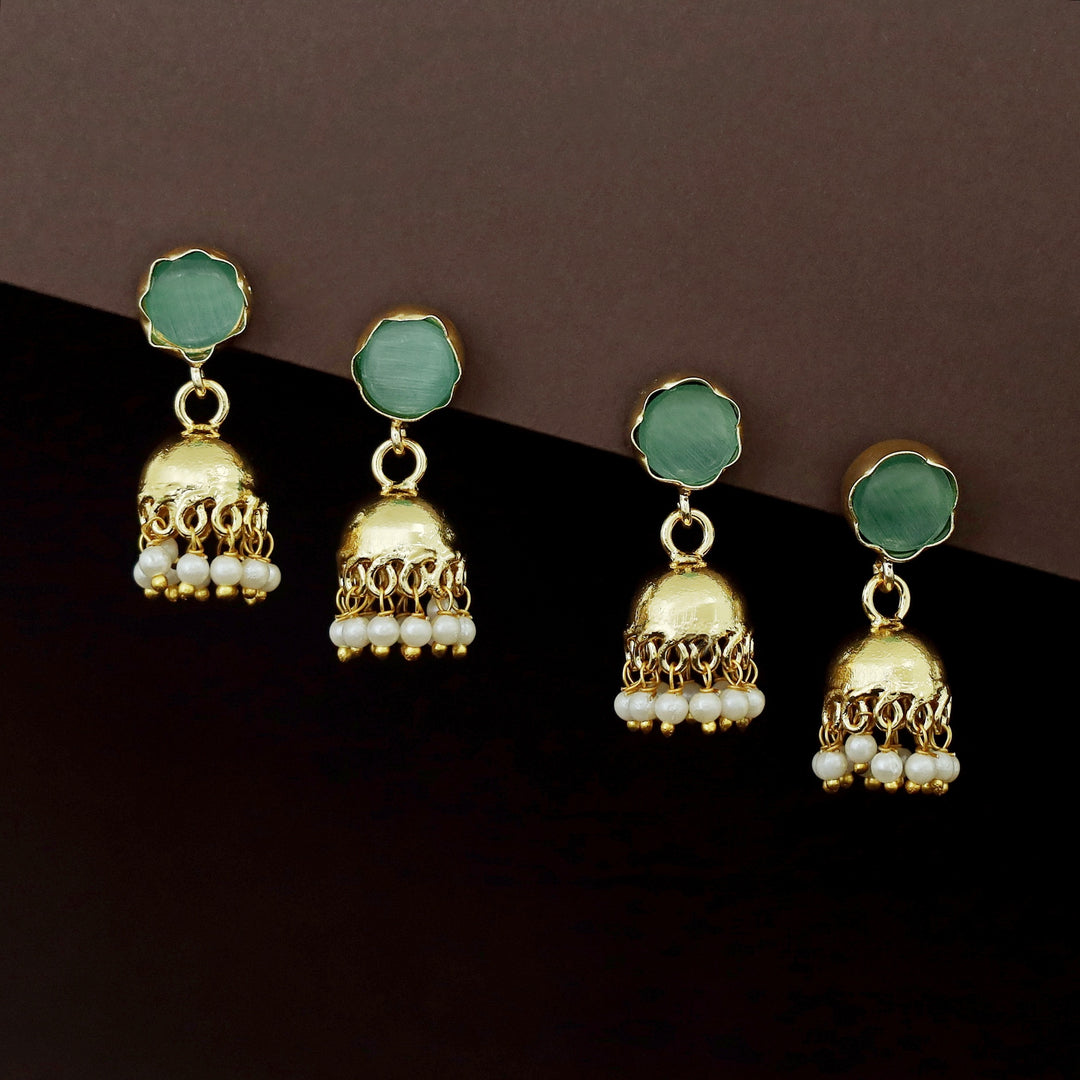 Nayeli Golden Pearl Jhumka