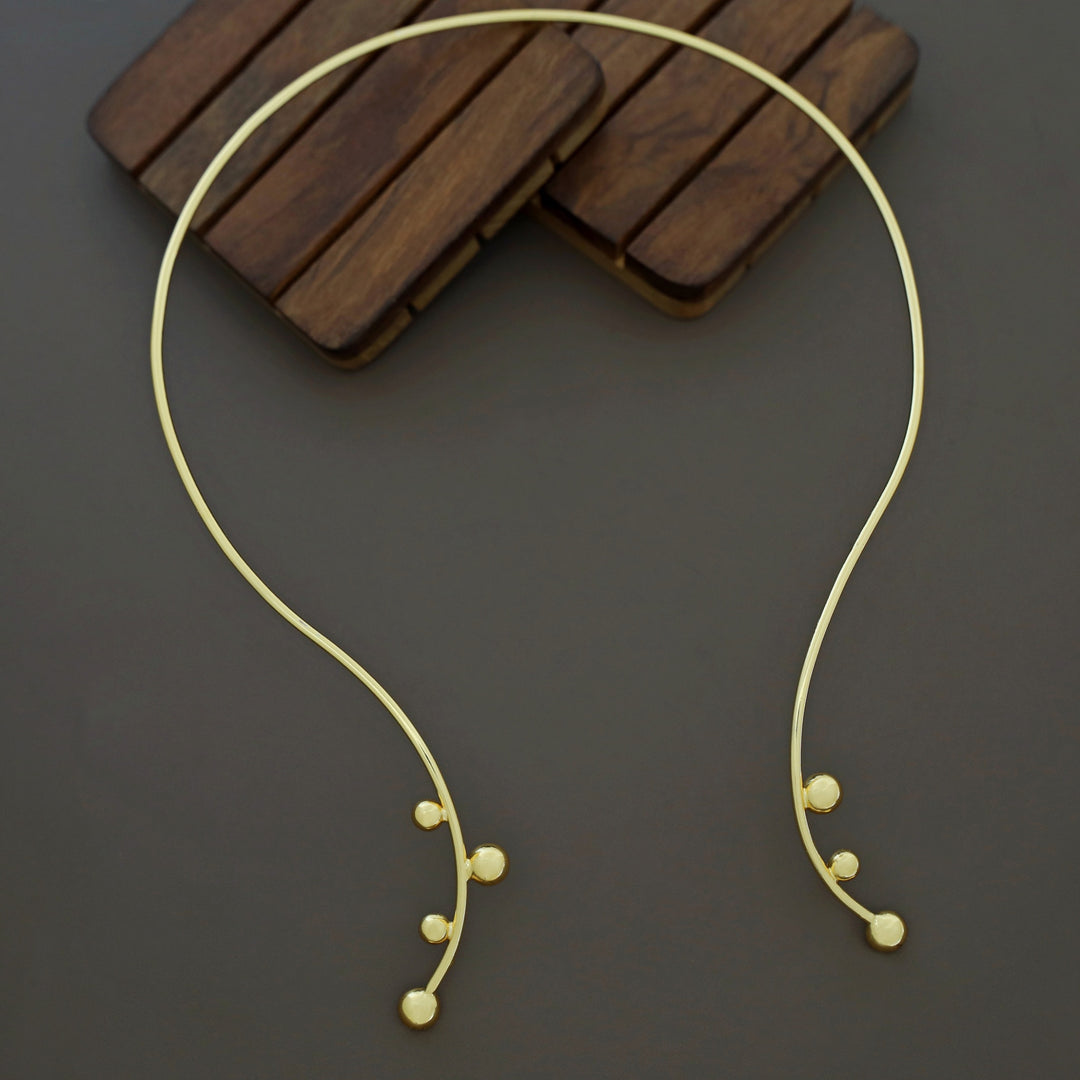 Sanwitha Golden Half Ball Neck Cuff