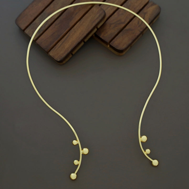 Sanwitha Golden Half Ball Neck Cuff