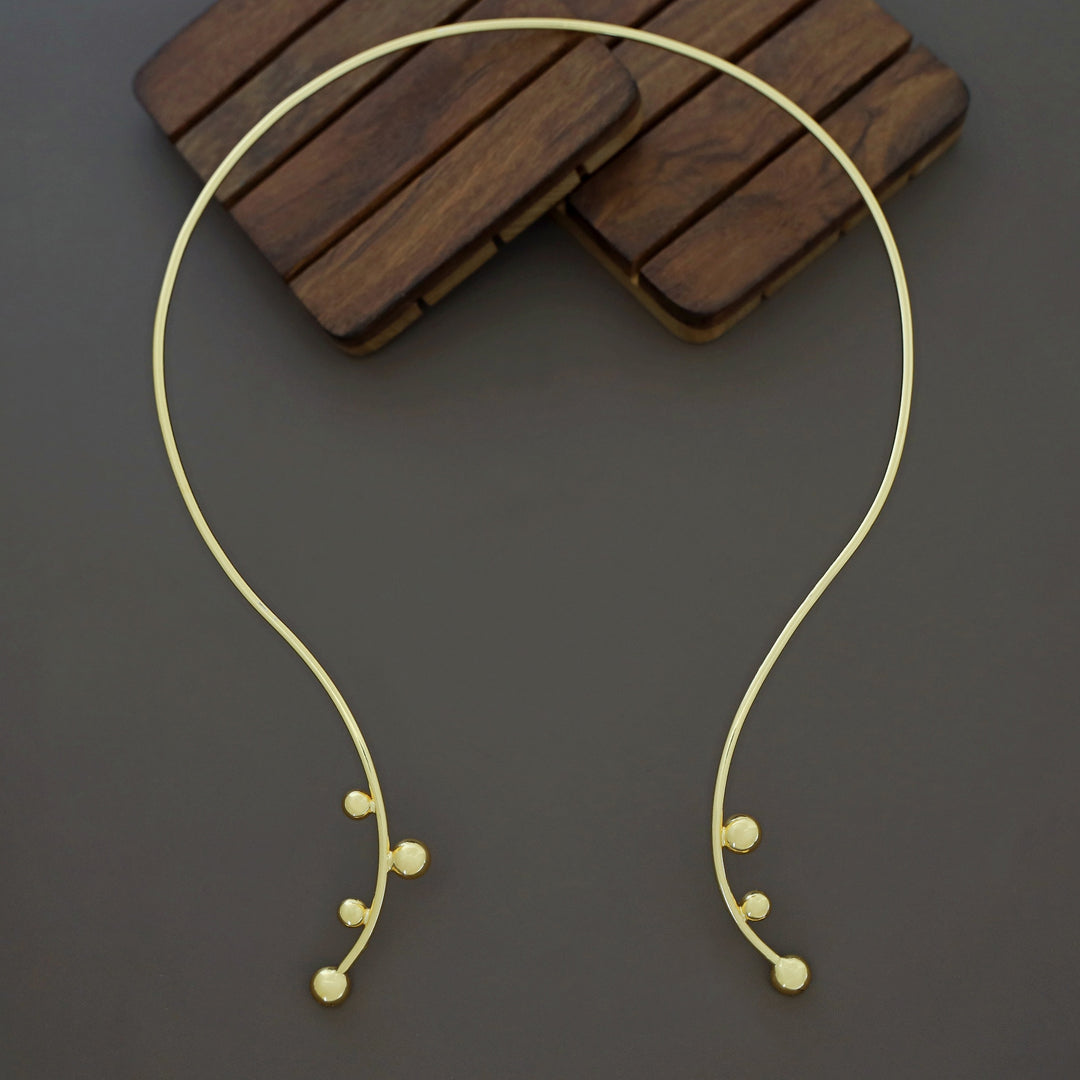 Sanwitha Golden Half Ball Neck Cuff