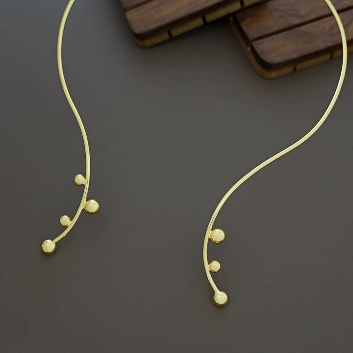 Sanwitha Golden Half Ball Neck Cuff
