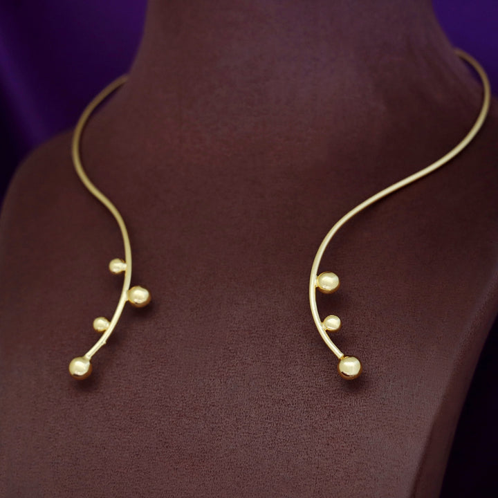 Sanwitha Golden Half Ball Neck Cuff