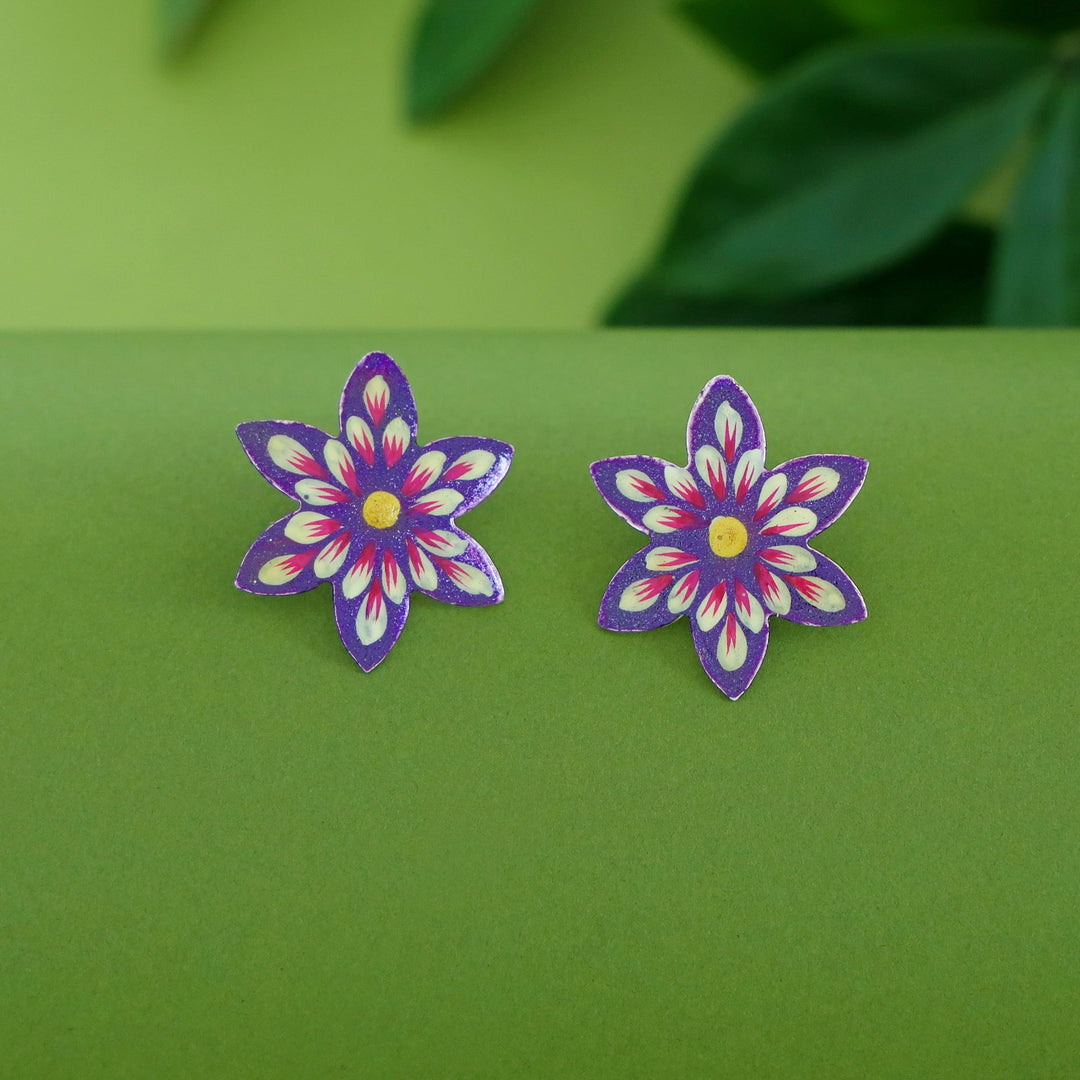 Miliyana Flower Hand Painted Earring