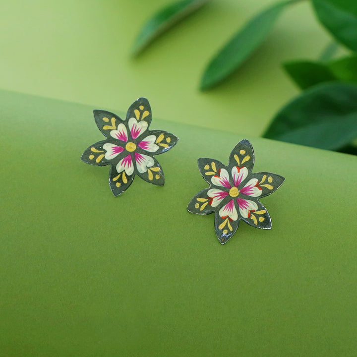 Miliyana Flower Hand Painted Earring