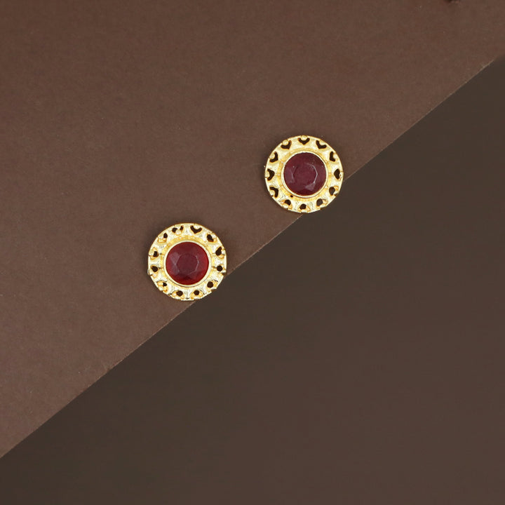 Elettra Golden Circle Glossy + Raw Stone Stud