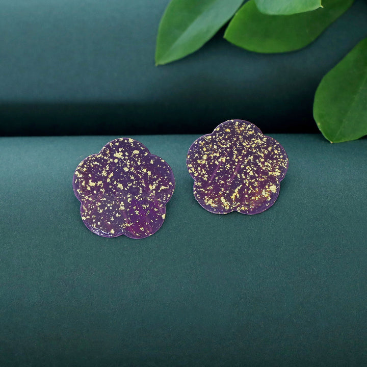 Layla Flower Hand Painted Glittery Earring