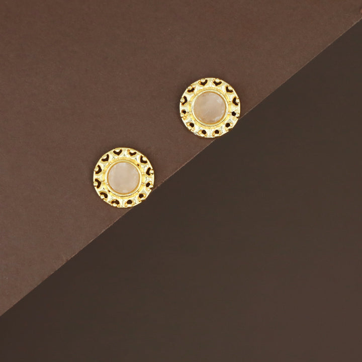 Elettra Golden Circle Glossy + Raw Stone Stud