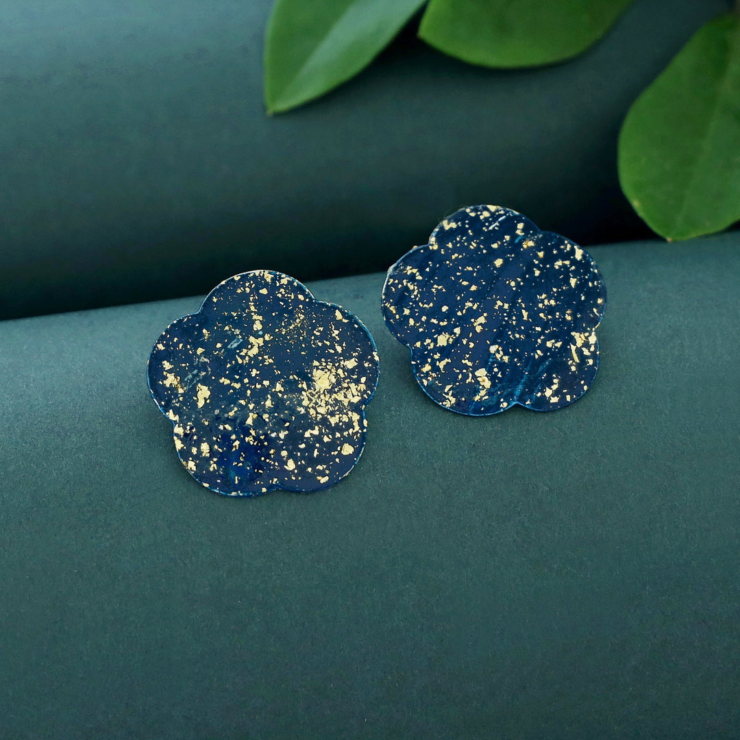 Layla Flower Hand Painted Glittery Earring