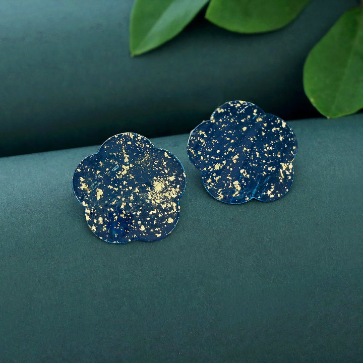 Layla Flower Hand Painted Glittery Earring