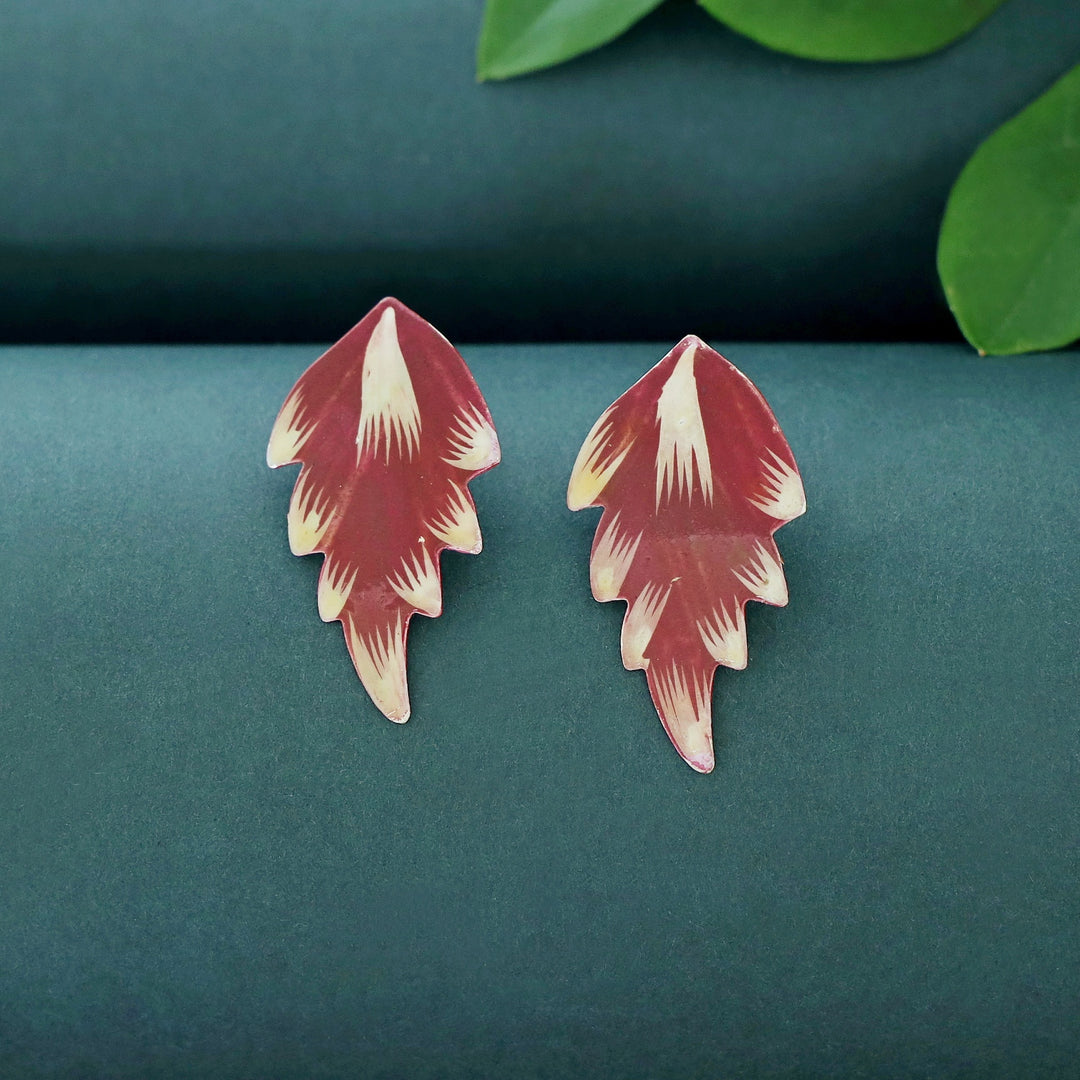 Alena Hand Painted Leafy Earring