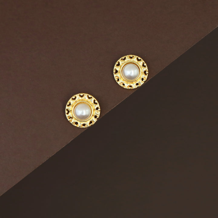 Elettra Golden Circle Glossy + Raw Stone Stud