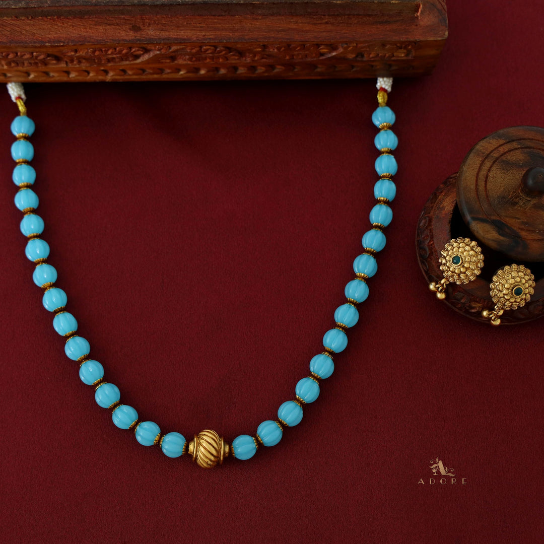 Gitika Coloured Bead Short Neckpiece with Earring