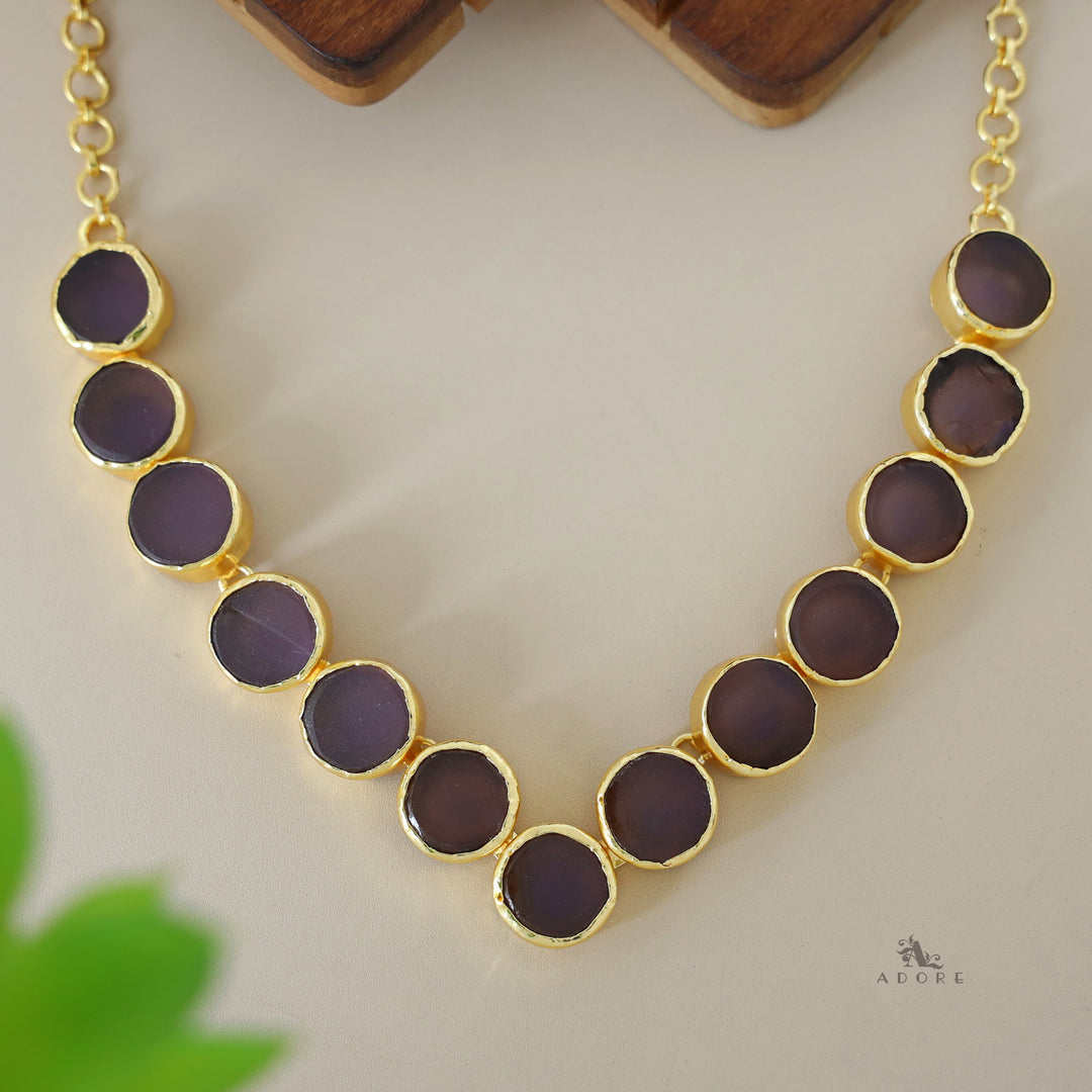 Mahila Round Raw Stone Neckpiece (Colour Options)