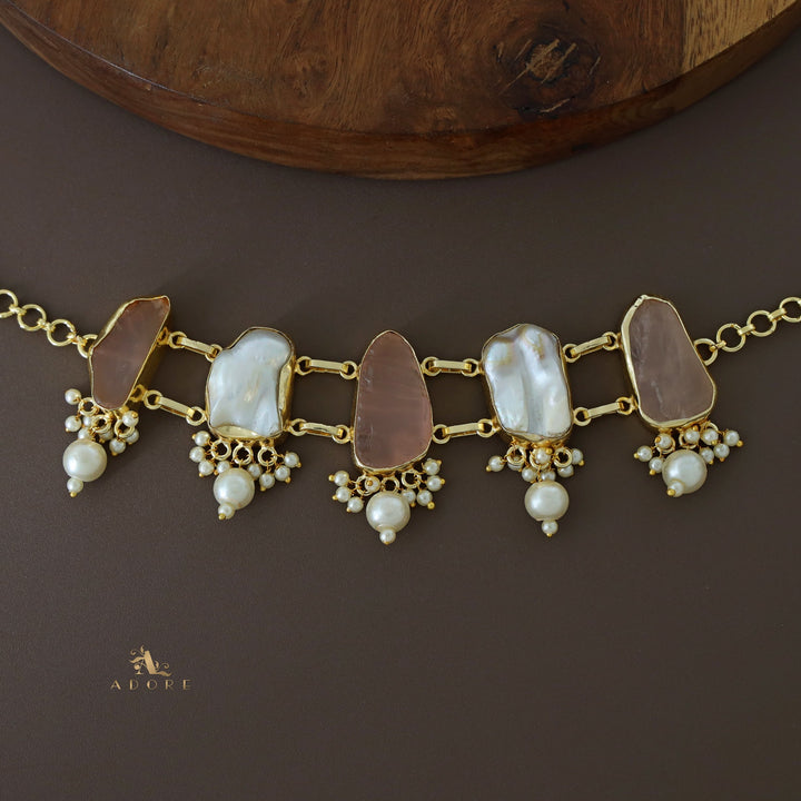 Bethany Raw Stone With Baroque Choker