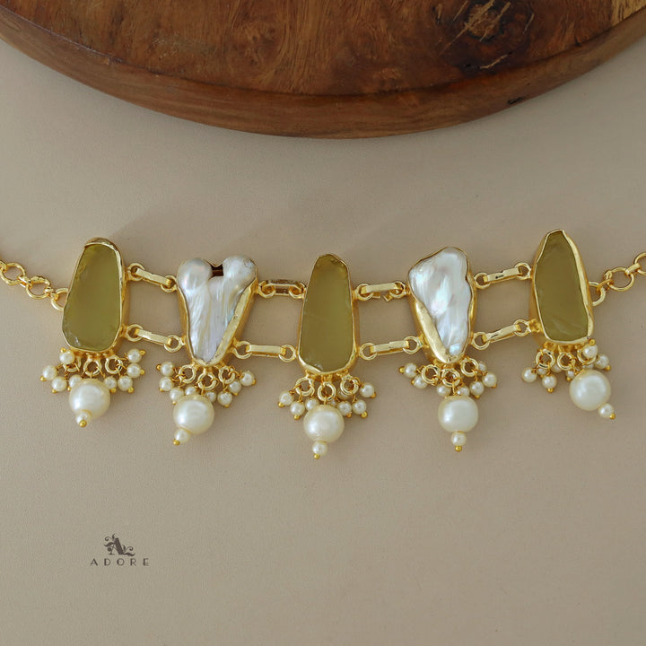 Bethany Raw Stone With Baroque Choker