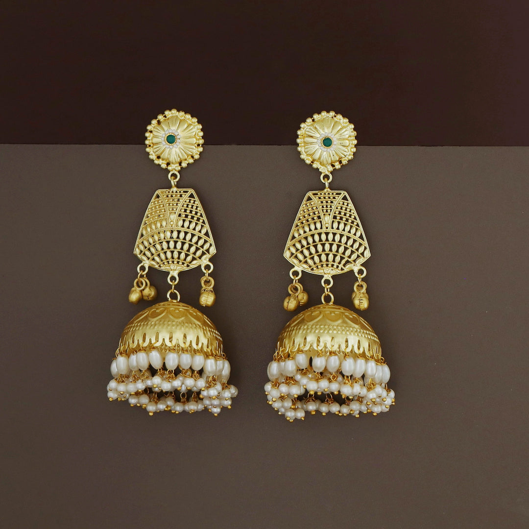 Ravina Cluster Pearl Ghunguroo Kashmiri Jhumka