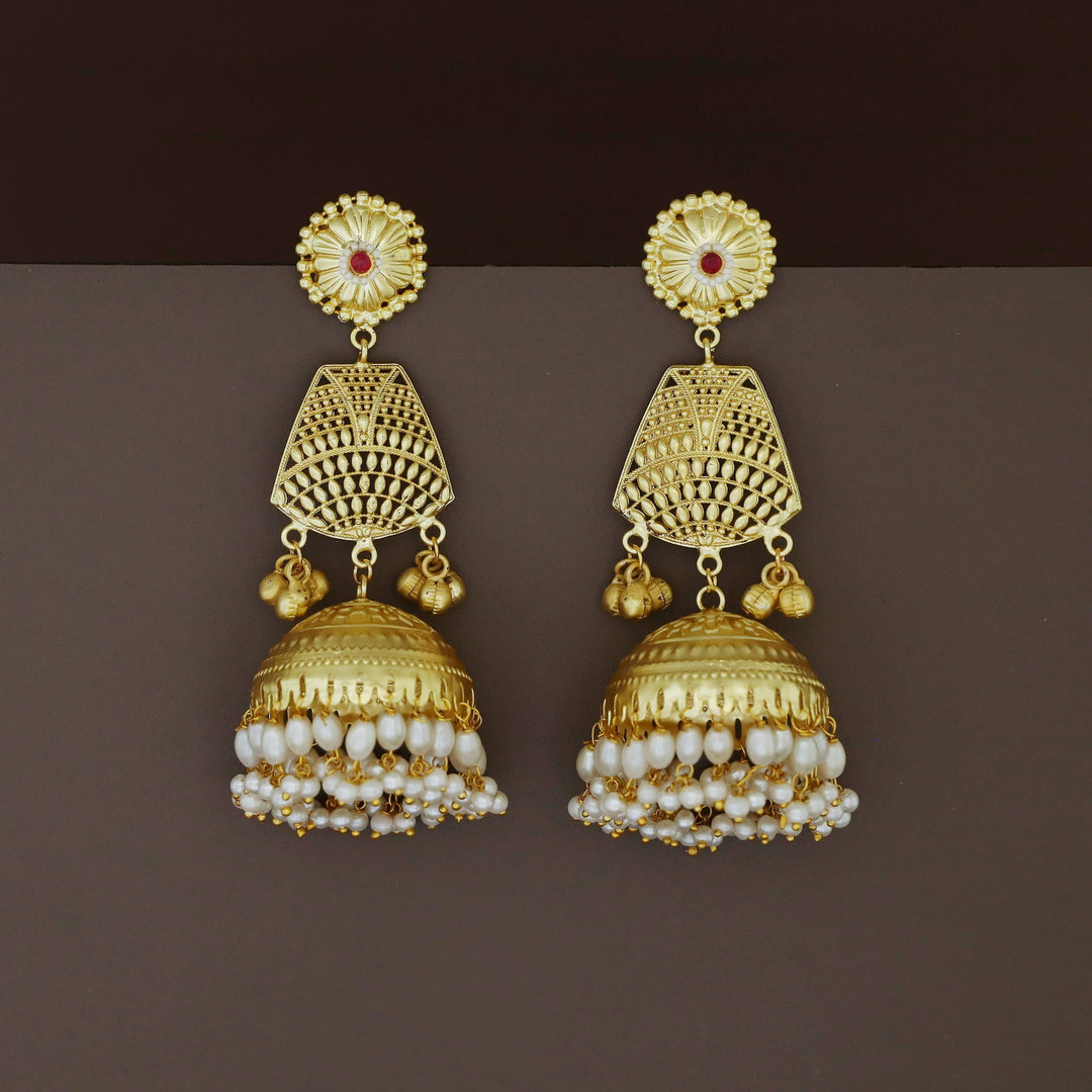 Ravina Cluster Pearl Ghunguroo Kashmiri Jhumka