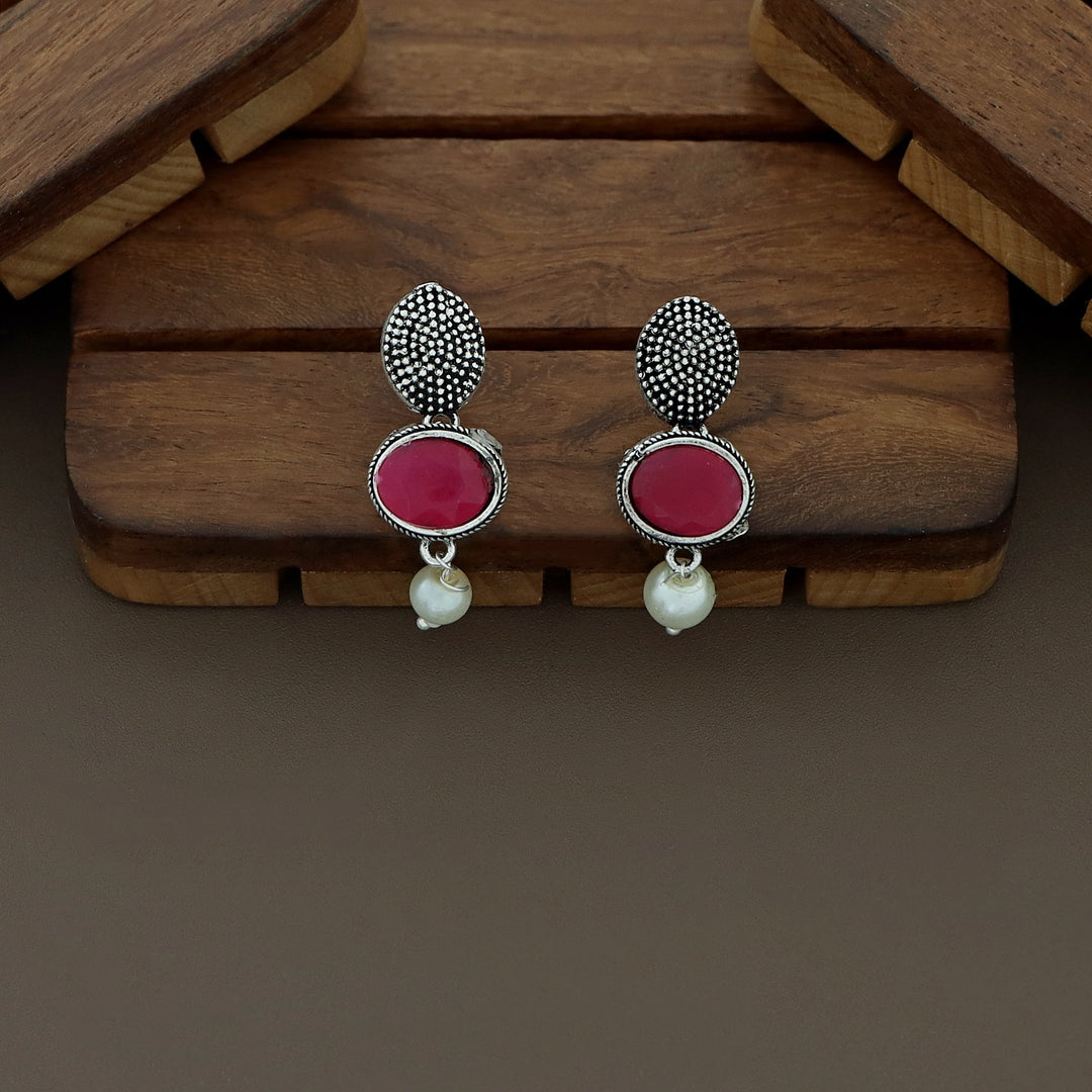 Jolene Oval Antique Short Neckpiece With Earring