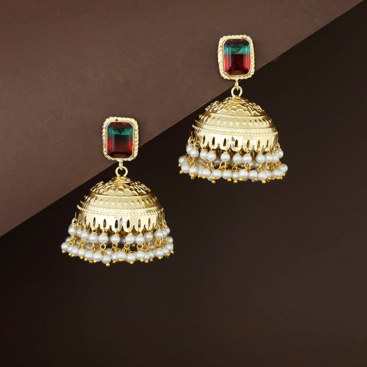 Sangria Golden Pearl Jhumka