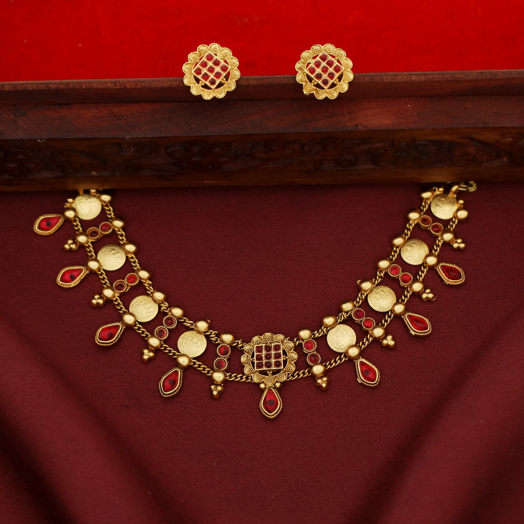Kriti 2 Layer Chitrani Kashi Choker with Earring