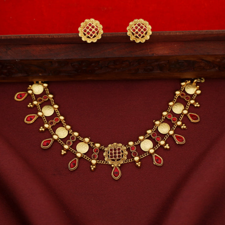 Kriti 2 Layer Chitrani Kashi Choker with Earring