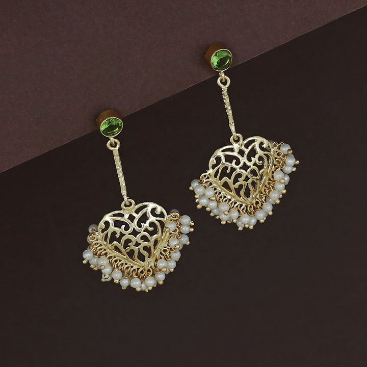 Julienne Heart Cluster Pearl Pendulum Earring